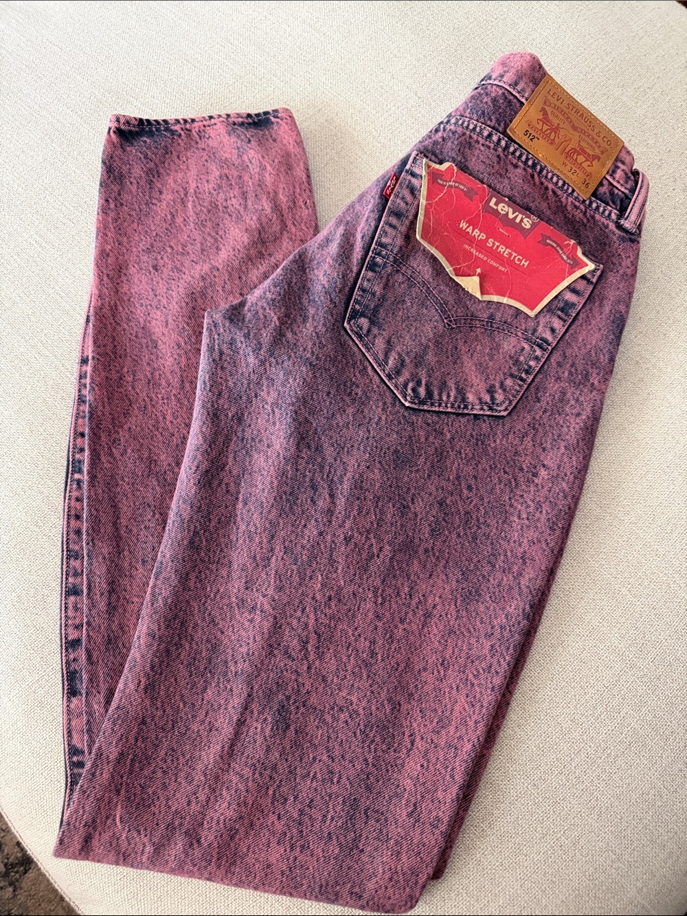 Levi's Pink Acid-Wash High-Rise Jeans 512 size 32W 36L NEW
